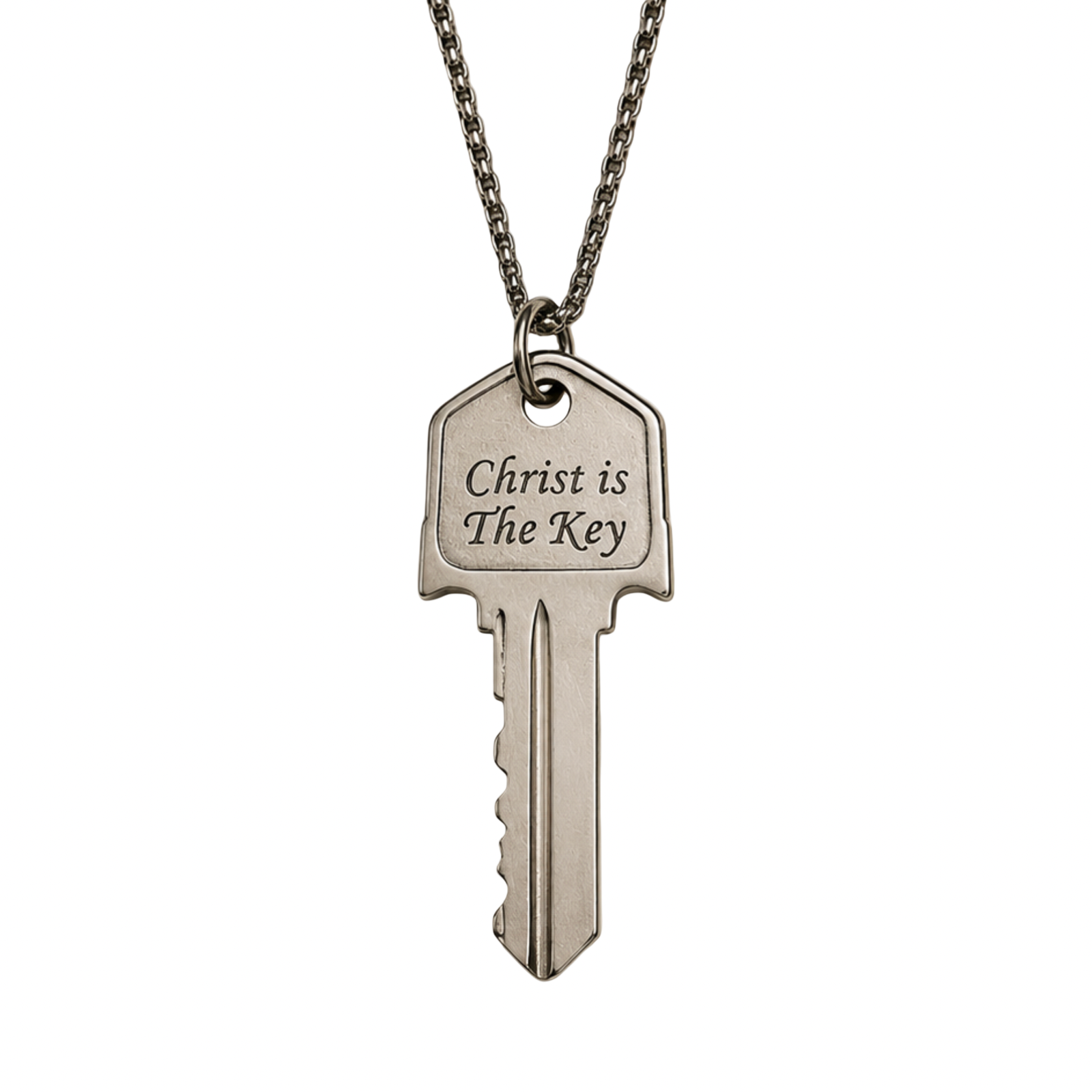 Christ is The Key Crucifix Key Necklace